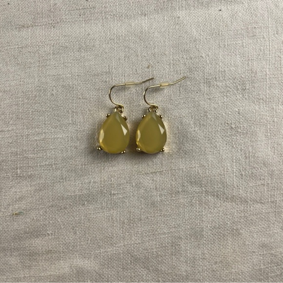 Elegant Stone and Gold Drop Earrings - Picture 3 of 10